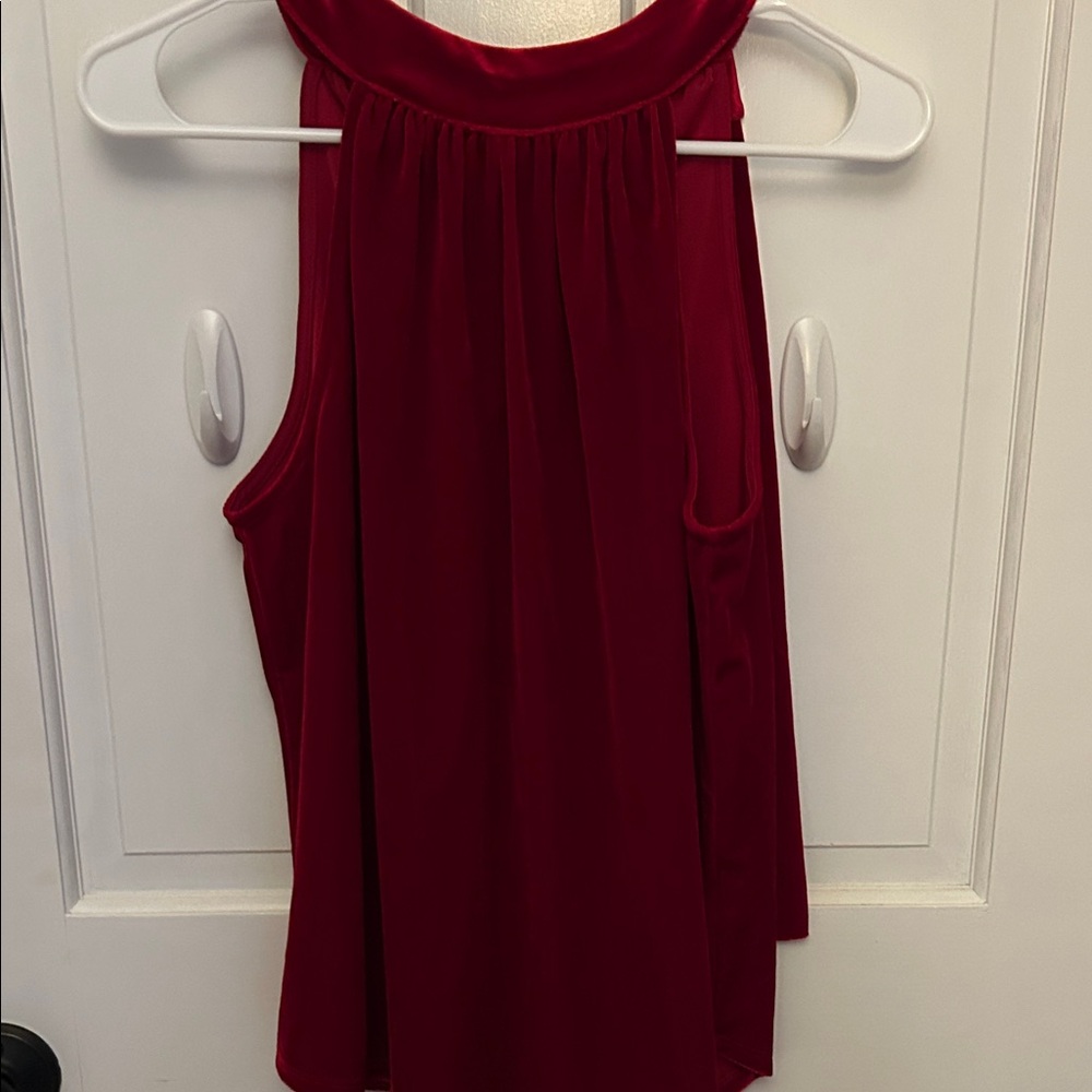 Elegant Red Velvet Sleeveless Top